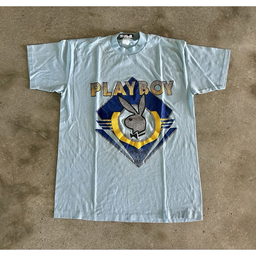 Vintage 1970s Playboy Bunny T Shirt GUC Symbol Of Status Sz XL